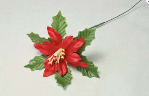 Poinsetta Christmas Cake Topper - Click Image to Close
